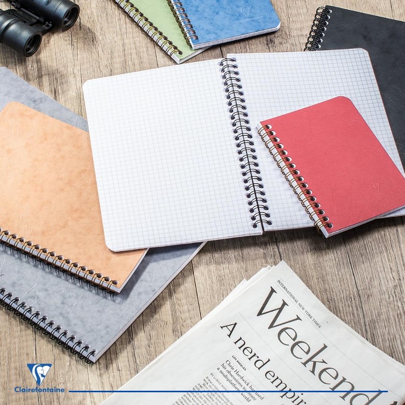 Clairefontaine 785964C Collection Age Bag Blue Spiral Notebook - 9x14