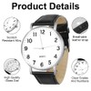OFFCUP Mens Watches, 39MM Men's Chronograph Watch, Leather Watches Mineral
