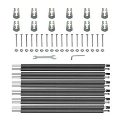 Universal Trampoline Poles, Replacement Poles with Clamp and Hardware, with Enclosure Pole Connecters, Screws and Bolts, Pole Caps, Fits Most Straight Poles Trampoline