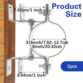 2 Pack 3 Inch Pipe Chimney Adjustable Wall Strap Pipe Bracket Clamp Pipe Strap