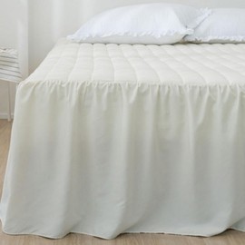 Bed Skirt Super Single Cream Banding Lucy Frill shirring