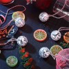 25 Pcs Collar Bola para Disco Espejo Esfera Plata para