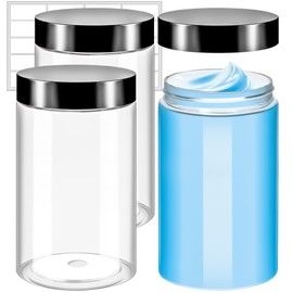 MotBach 2 Pack 32oz Plastic Jars with Lids, 960ml Round Clear Cosmetic Containers Makeup Jars, Travel Size Container Jar for Makeup Lotion Cream Sample Salve Ointment Travel Storage Beauty Products