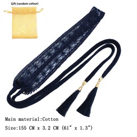 FAIRYGATE Tassel Belt Women's Fashion Thin Braided Skinny Woven Belts Waist Band for Skirt Dress Waistband for Women and Girls A0815