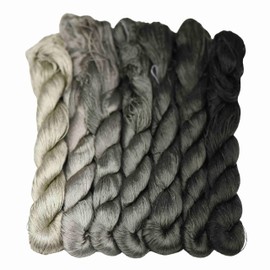 MINGGUXIUYI Natural 100% Silk Thread, Handmade Embroidery Thread, Silk Embroidery Thread 770 Metres, 7 Colors (84)