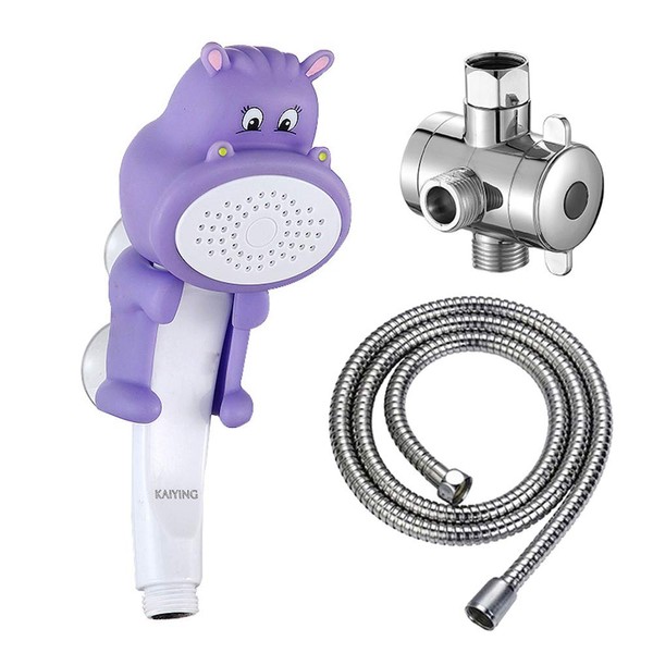 KAIYING Hippo Children's Shower, Hand Shower Head for Toddlers, Baby Shower Attachment, Shower Heads, Bath Accessories, Bathroom Children's Shower Head with