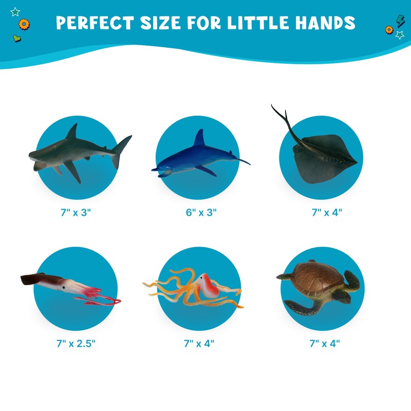Get Ready Kids Ocean Animal Playset – 6 Realistic Sea