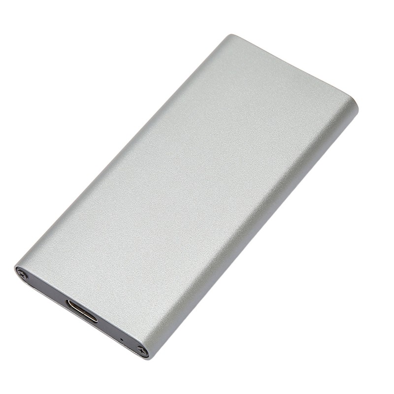 Tyep C to MSATA Enclosure Aluminum Alloy USB3.1 Gen2 Type