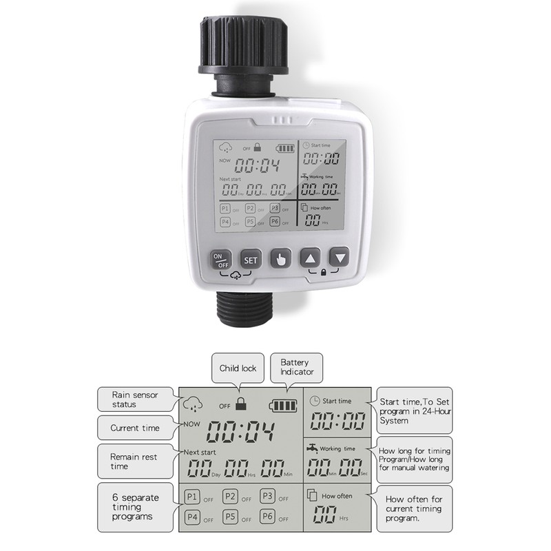 Intelligent Auto Irrigation Timer IPX5 Waterproof Intelligent Rain Sensing Large