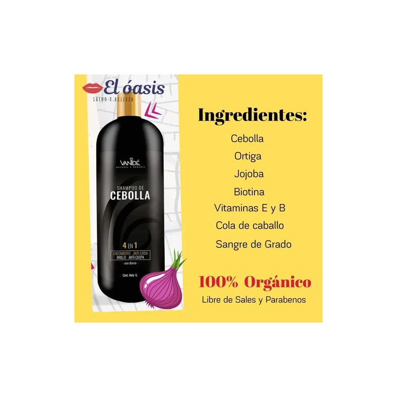 Shampoo de Cebolla Anticaída 2 Pack Onion Anti-Hair Loss Shampoo,