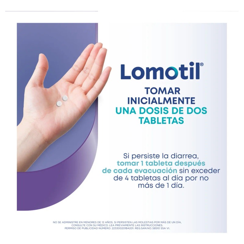 Lomotil Tabletas 2 Mg, 8 Tabletas