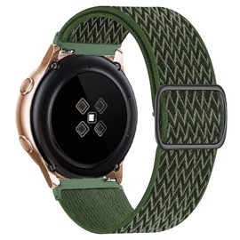 uEmoh Watch Bands, Adjustable Braided Loop Nylon Straps with Quick Release Replacement for Men and Women, 20mm 22mm for Choice (22mm, Blackish Green)