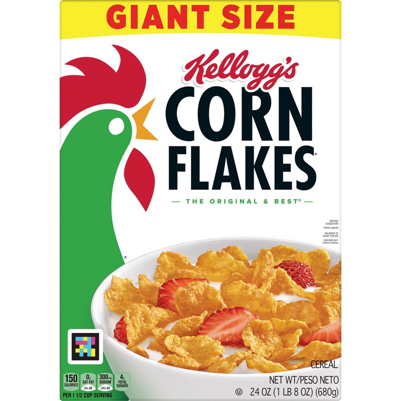 Kellogg's Corn Flakes Breakfast Cereal, Kids Cereal, Family Breakfast, Giant