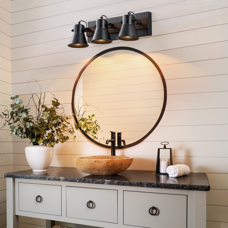 SEEBLEN 3-Light Kitchen Light Fixtures, Adjustable Ceiling/Wall Mount Spotlight, Industrial