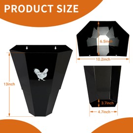 Chicken Cone for Butchering, 1 Pack Medium-Sized Chicken Poultry Killing Cone, Smooth Edge Chicken Kill Cone for Broiler, Small Birds, Laying Hens and Roaster Chicken Weighing Up to 8 Pounds, Black