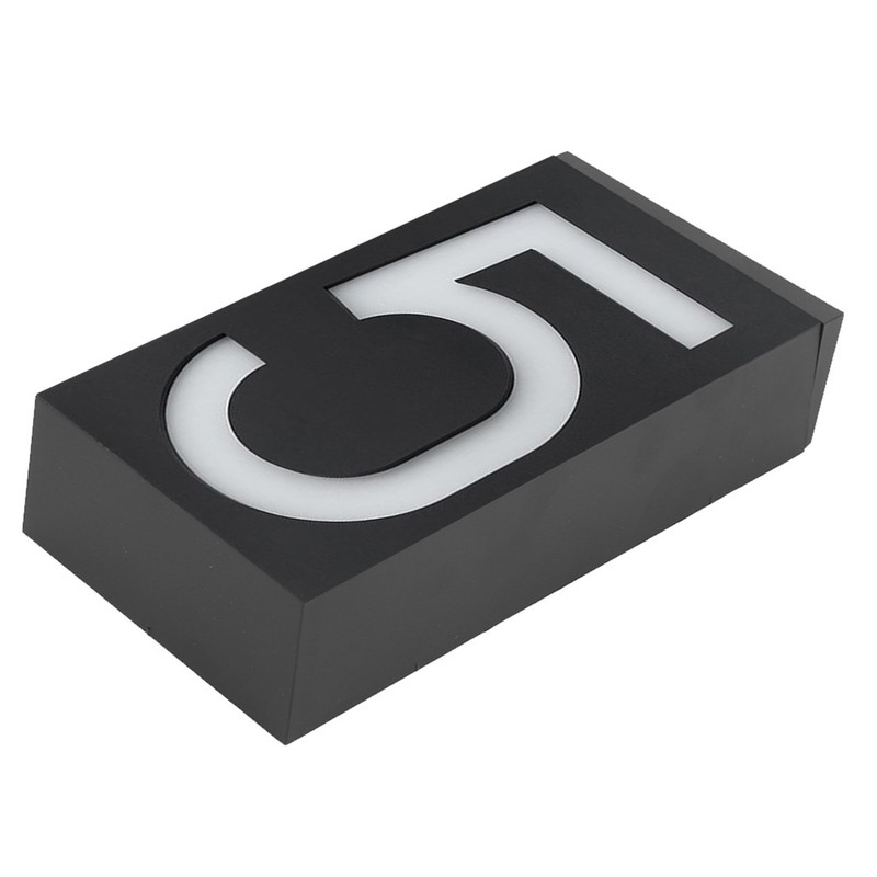 Outdoor Solar Power LED Number Sign Light House Hotel Store