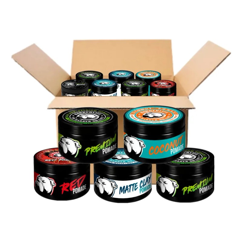 12 Pack Cera Pomade Para Cabello Barberlife Varios Aromas