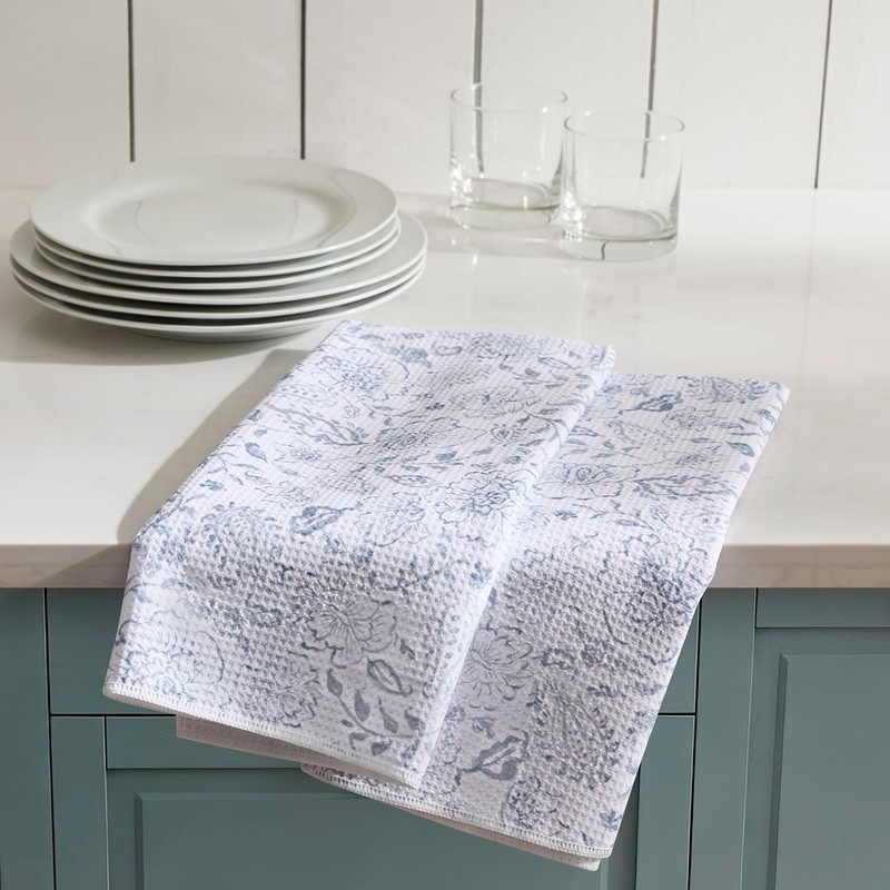 Nestinco Set of 2 Waffle Weave Kitchen Towels, 380 GSM