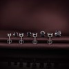 JiaYang Black Diamond Stud Earrings with Screw Back Sterling Silver