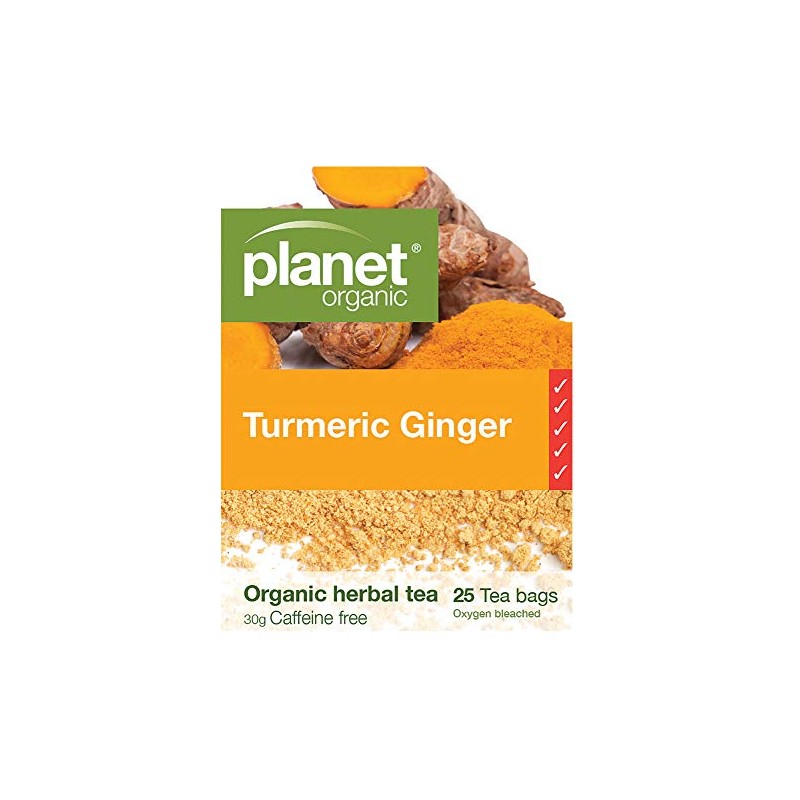 Planet Organic Turmeric Ginger 25 Tea Bags