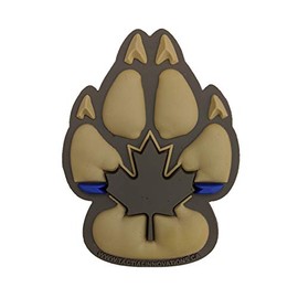 PVC Morale Patch - K9 Thin Blue Line - Tan/Tan 2"x2.75" K9 Supporting Law Enforcement