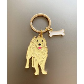 Dog Key-ring Keychain,10cm Cute Metal Dog Keychain Keyring Keyfob Bag Charm Best Birthday (Golden Retriever)
