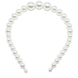Aeyistry 1Pieces Pearls Headbands, Elegant White Faux Pearl Pearl Headbands Hair Hoops Hair Accessories for Women and Girls