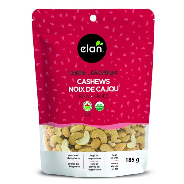 Elan Organic Raw Cashews 185 g