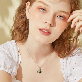 Mom Necklace Sterling Silver Rose Birthstone Mom Pendant Necklace Mom Jewelry for Women Mom Mother