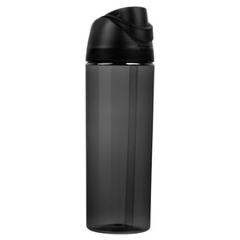 MAGMALIFE Botella de Agua Boost Clear 710 ml, Botella Transparente con Popote y Tapa Dual, Antiderrames, Tritan Resistente, Apertura Rápida, Asa Integrada, Libre de BPA (Negro)