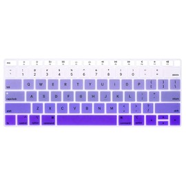 HRH Silicone Keyboard Cover Skin for MacBook Air 13 Inch 2018 Release A1932 with Retina Display and Touch ID USA Layout,Ombre Purple