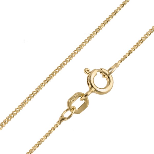 trendor Fine Curb Chain 925 Silver Gold-Plated Chain 1.1 mm