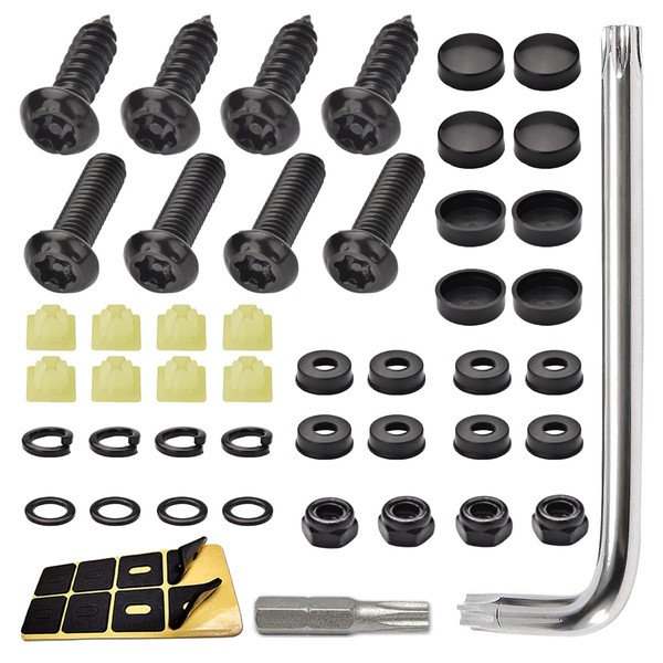 Car License Plate Screws Kit, Anti Theft Stainless Steel Car