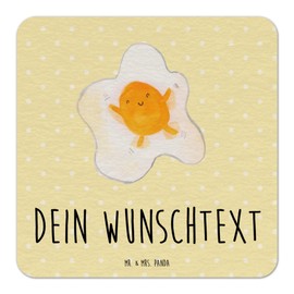 Mr. & Mrs. Panda Personalisierter Bierdeckel Spiegelei Ei 50er Set - Personalisierte Geschenke, Tiere, Gute Laune, Bierdeckel personalisiert,