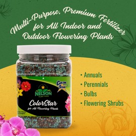 Nelson Plant Foods ColorStar Outdoor & Indoor Plant Fertilizer - Nutrient-Dense Plant Food to Increase Bloom Size & Quantity - 4-5 Months of Feeding (25 lb.)