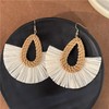 Handmade Raffia Earrings for Women Boho Summer Beach Earrings Lightweight