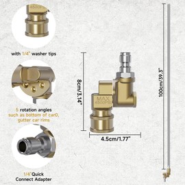 NIFUAL Car Radiator Cleaning Wand,Radiator Cleaner Wand,Radiator Flush And Cleaner Tool,Home Car Truck Power Washer Wand,Pressure Washer Jetter Nozzle Flat Wand Fit Over 2000PSI Pressure Washer ﻿