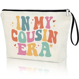 Virfuntaki Cousin Gifts for Women Cousin Birthday Gift for New Cousin Sister IN MY COUSIN ERA Makeup Bag Thanksgiving Christmas Gift for Cousin Female Keepsake Best Cousin Ever Gifts