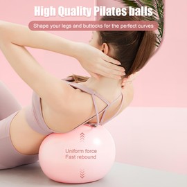 KYSUN Gymnastics Ball, Small 25 cm, Pilates Ball, Soft Yoga Ball, Non-Slip Gymnastics Ball, Small Fitness Ball with Inflatable Air Pump, Gym Ball for Pilates, Yoga, Full Body Training (Pink)