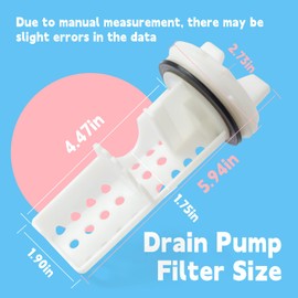 GLOXTED WH11X34741 Washer Drain Pump Filter Replacement for GE Washing Machine Replace WH23X10029 WH23X10027 AP7205454 4977949 PS16874133 EAP16874133