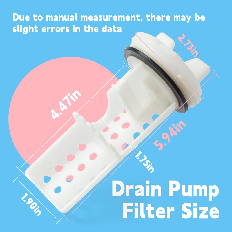GLOXTED WH11X34741 Washer Drain Pump Filter Replacement for GE Washing