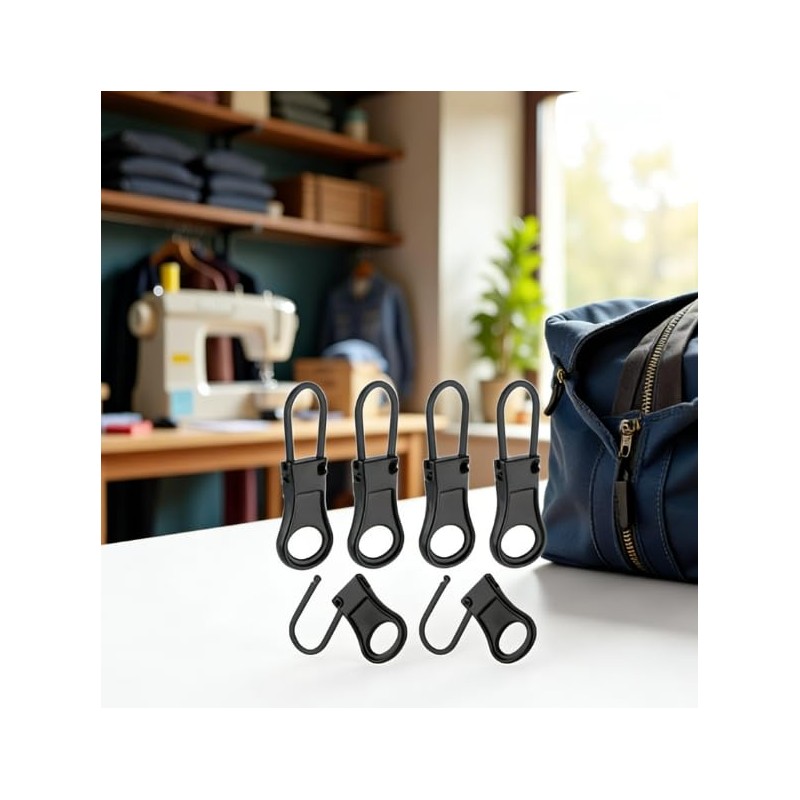 6 Pack Zipper Pull Replacement, Detachable Metal Zipper Pulls Repair