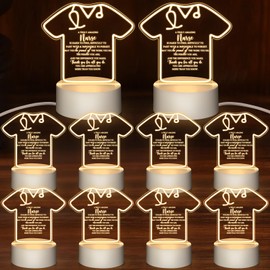 Soaoo Nurses Appreciation Gift Acrylic Night Light with Base LED Night Lamp with Engraved Sayings Thank You Gifts Nurse Assistant Nurse Team Gift CNA Week Nurse Day Gifts(10 Pcs)