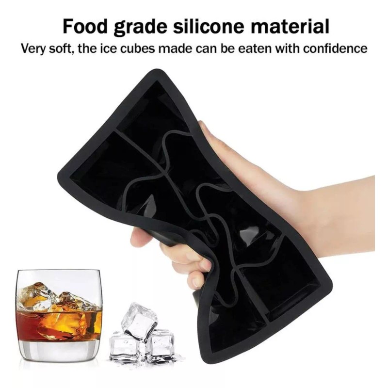 Estuchelandia 2 Pzs Molde Bandeja Silicona Cubos Hielos Cuadrados Grandes