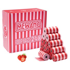 MEWANG Poop Bags for Dogs,Leak-Proof & Durable Pet Waste Bags, 9"x13", Strawberry Scented, Suit for Large, Medium, and Small Dogs, Cats, and Other Pets, 240 Count (pink)