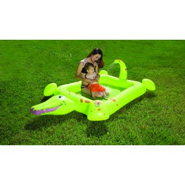 Poolmaster Crocodile Spray Inflatable Kiddie Swimming & Wading Pool for Toddlers