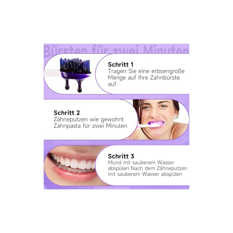 Purple Toothpaste White Teeth, 30 ml Purple Teeth Whitening Toothpaste,