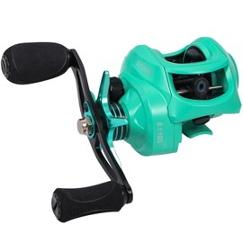 Sougayilang Baitcasting Fishing Reel with 9 + 1 Anti-Reverse Ball Bearings, 8.1:1 High-Speed Gear Ratio Casting Reel-Turquoisee-Right