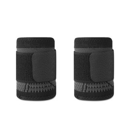 Wrist Strap Compression Wrist Strap Fitness Weightlifting Sprain Tendonitis Carpal Tunnel Joint Adjustable Wrist Strap 2 Pack (L, Black)