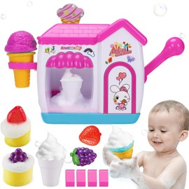 Bath Toys for Toddlers 3-5 Years, Ice Cream Foam Maker Bath Toys for Kids Ages 4-8, Bath Bubble Machine,Bubble Maker for Bathtub,Pretend Play Water Toys Age 3 4 5 Year Old Girls Boys Birthday Gifts